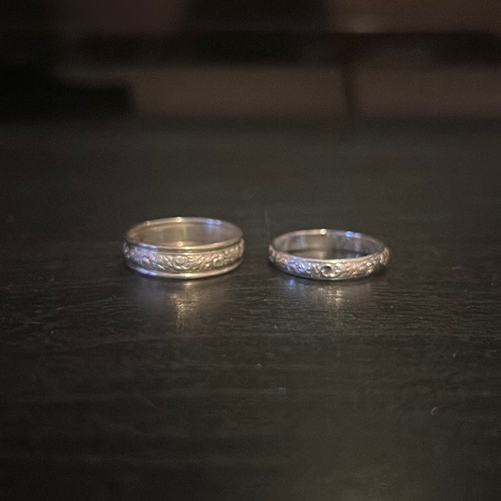 Silver Couple Wedding Bands